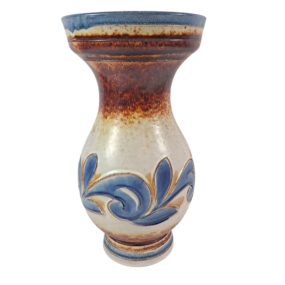 Vintage Inarco Italian Mid Century Modern Vase Drip Glaze Floral Design 14" - Picture 8 of 10